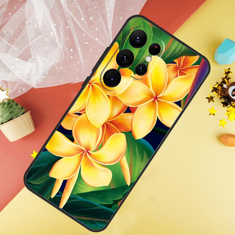 Tropical Paradise Hawaiian Flower Case For Samsung Galaxy S24 S23 S22 Ultra S21 S20 FE Note 20 Note 10 S8 S9 S10 Plus Cover