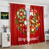 2 штуки - Зимняя декоративная штора с принтом Санты - Полиэстеровый материал - подходит для спальни, гостиной, кабинета