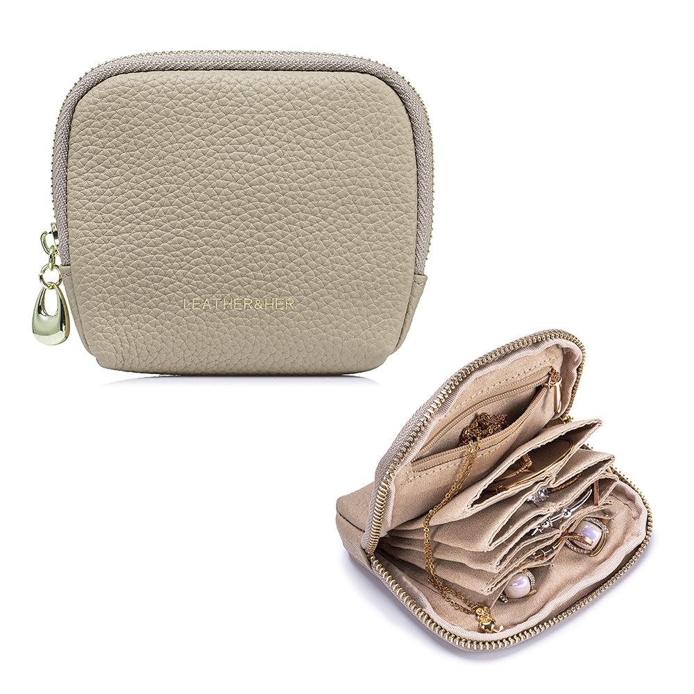 Small Jewelry Travel Case for Crystal Bracelets Rings Bangles with Smooth Zipper Jewelry Pouch for Journey Storage Coin Pouch