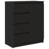Sideboard with Drawers Black Oak Effect 71 x 35 x 84 cm