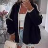 Fall Winter New Ins Style Chunky Knit Cardigan Coat Loose Fit Open Front Sweater Jacket