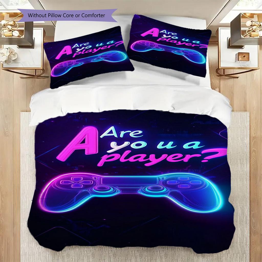 Colorful Game Controllers Pattern Threepiece Set 1 Duvet Cover 2 Pillowcase Without Core Bedding Set Duvet Cover And Pillowcase