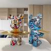 Graffiti Bear Figurine Home Decoration Animal Statue Keys Storage Shelf Modern Room Sculpture Table Decor Abstract Ornament