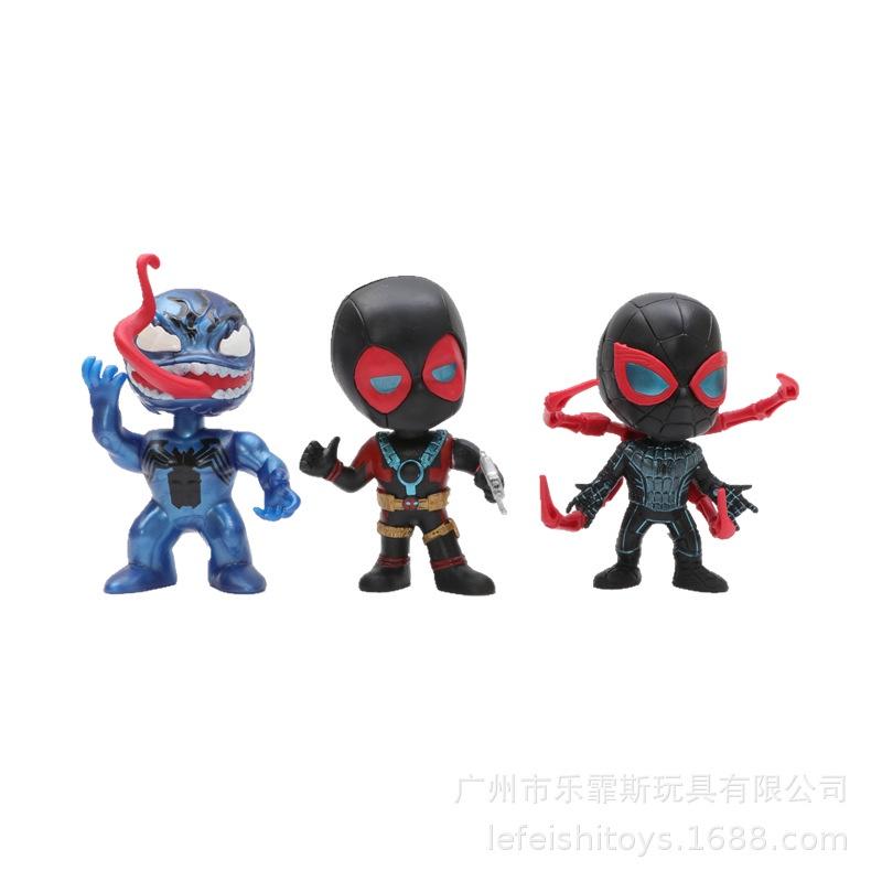 Spider-man Venom Deadpool Action Figure Toy Model Doll Machine Twist Egg Collectible Decoration 10cm Plastic Material