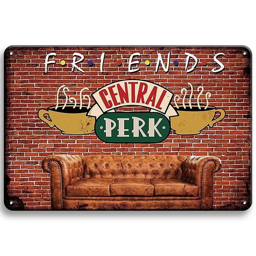 Mfoever Центральный perk из сериала Друзья Металлические Знаки Декор Постер для Кафе Бара Паба Клуба Жестяной Знак Декоративные Таблички Картина Настенный Декор