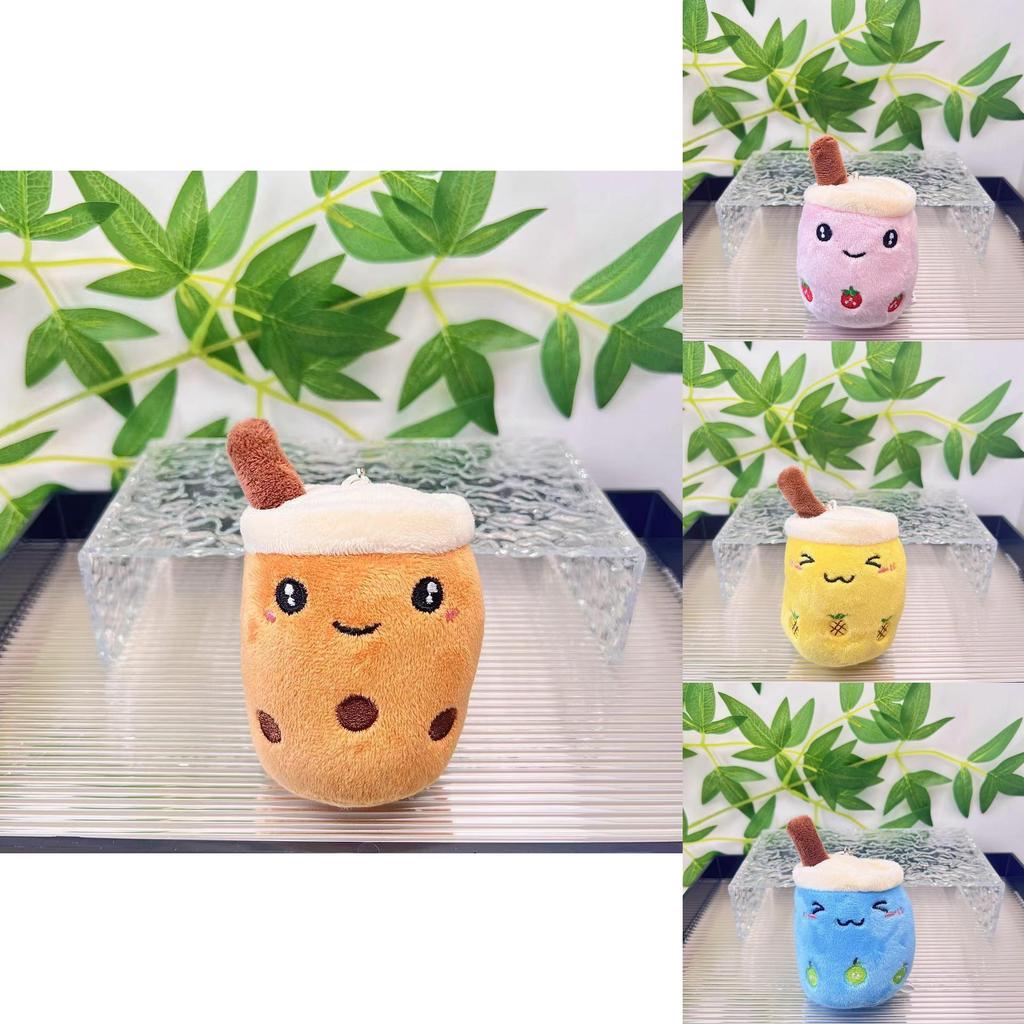 Sweet Plush Fruit Bubble Tea Cup Keychain Charming Cartoon Doll For Collectors