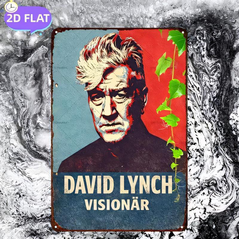 Tin Sign David Lynch Visionr Vintage Poster Style Metal Sign for Wall Decor Retro Grunge Aesthetic Art Plaque Decorative Pla