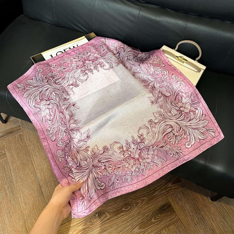 New Korean version of versatile printed decorative silk scarf, Chinese style temperament, elegant streamer, hair tie, bag, small scarf