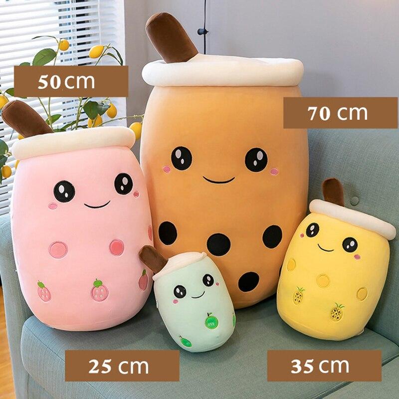 Симпатичная плюшевая игрушка Боба, мягкая плюшевая Peluche Bubble Tea, плюшевая подушка для объятий со вкусом яблока и клубники, шарики, подушка для чашки чая Bubo