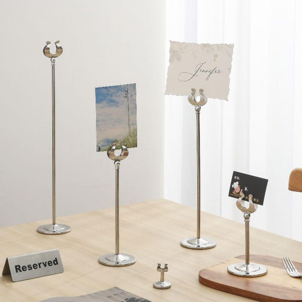 Stainless Steel Name Card Holder Stable Base Menu Standing Table Number Holder Table Accessories