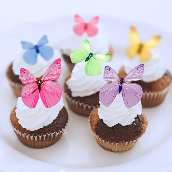 72 шт. съедобные бабочки для украшения торта вафельные бумажные бабочки для тортов кексов десертов на день рождения свадьбы вечеринки принадлежности