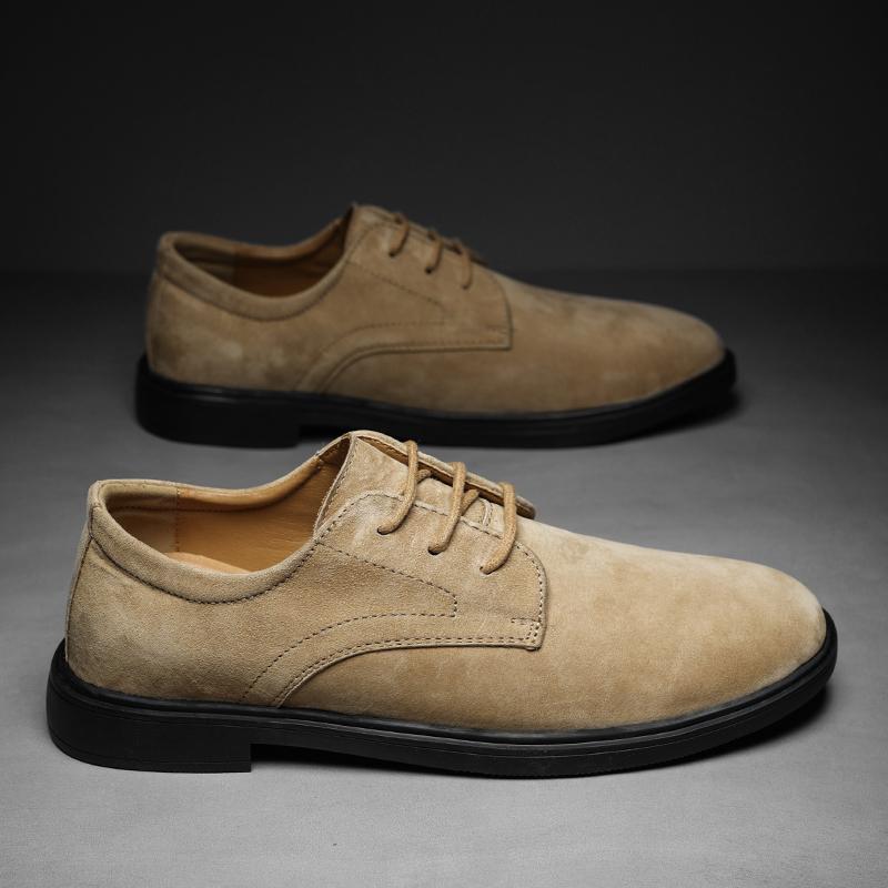 Замшевые кожаные туфли-оксфорды для мужчин, деловая обувь на шнуровке, универсальная повседневная обувь для офиса, новые туфли для выхода на улицу, кроссовки