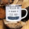 Outdoor Water Cup Best Dad In The World French Print Enamel Mug Drink Milk Coffee Cups Camping Mug Festive Birthday Gift for Dad