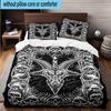 Skulls Gothic Goat Head 3pcs Bedding,Including 1pc Duvet Cover And 2pcs Pillowcases Perfect for Christmas,Ideal for Bedroom, Dormitory