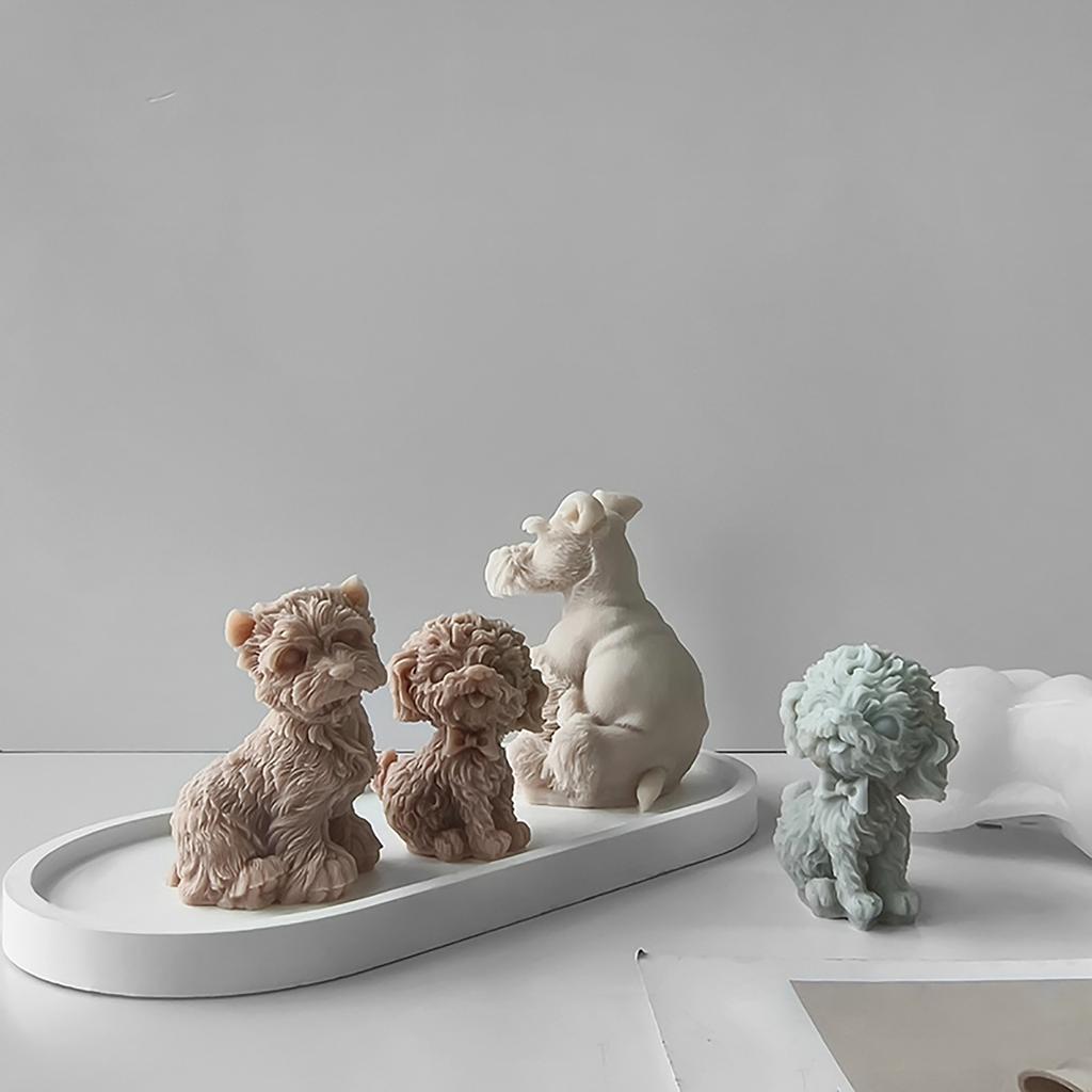 3D Dog Candle Silicone Mold Animal Candle Resin Mould for DIY Aromatherapy Candle Making Mould Soap Home Decorations