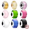 New Arrivals 925 Sterling Silver Pink Yellow Blue White Mini Murano Glass Charm Beads Fit Original Pandora Bracelet Jewelry