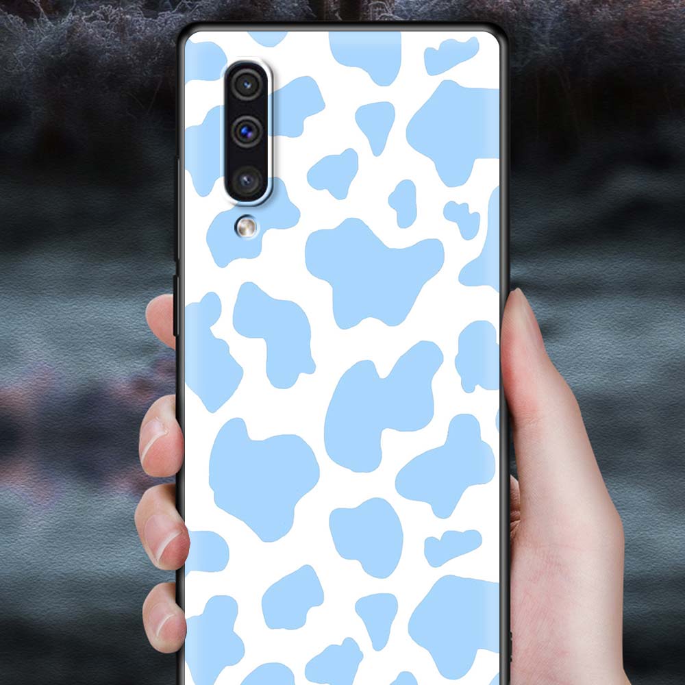 Черный чехол для Samsung A90 5g A80 A70s A70 A60 A50s A50 A40 A30s A30 A20s A20 A20e A10s A10 A10e, чехол с милой коровкой