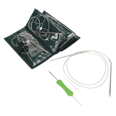 Набор из 11 круговых спиц длиной 120 см. Удобные спицы с ручкой для вязания шапок своими руками.