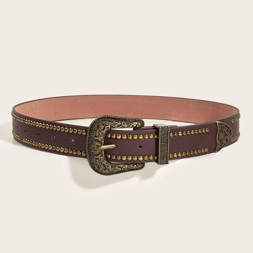 Модный винтажный ремень с заклепками, трендовый панк-ремень, персонализированный мужской женский джинсовый ремень