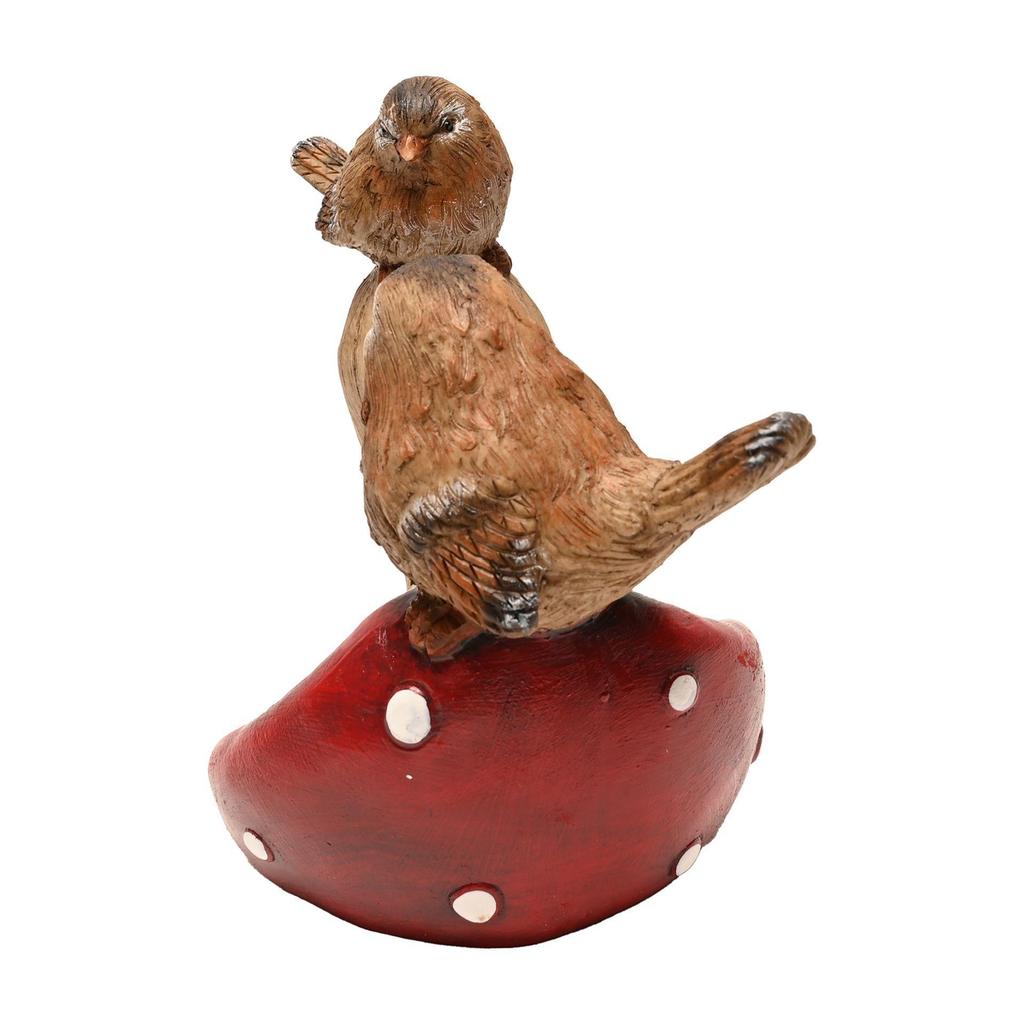 Country Living 2 Birds Standing On a Mushroom Ornament