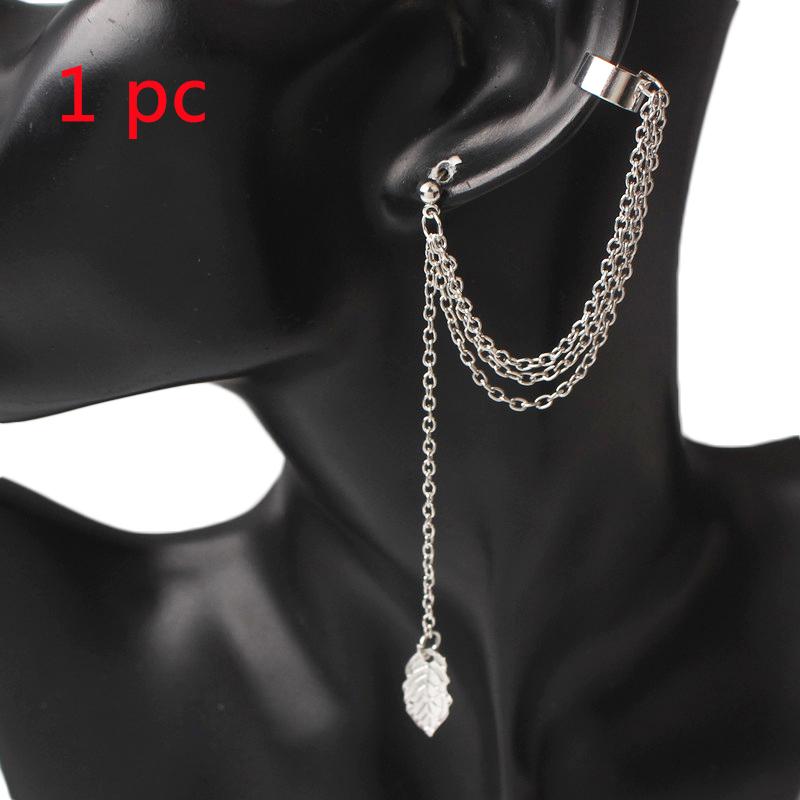 Leaf Ear Cuff for Women Personality Punk Gold Leaves Pendants Female Clip Earrings Brincos boucle d'oreille