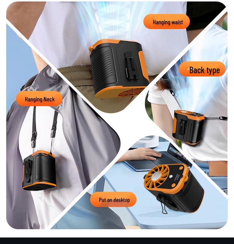 2026 Portable Hanging Waist/Neck Fan for Outdoor Construction with Semiconductor Cooling
