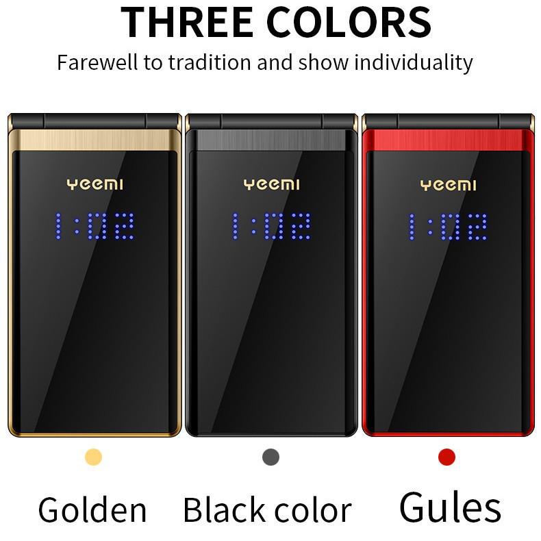 Международный кнопочный телефон-раскладушка M2-C для пожилых - Двойной экран, Крупный шрифт и кнопки, Длительное время ожидания, Многоязычный