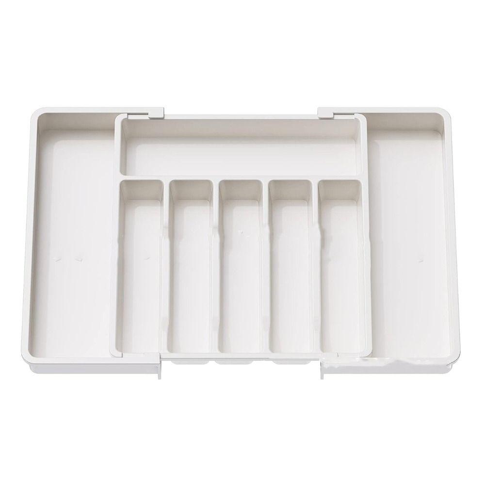 Large Capacity Cutlery Storage Tray Plastic Silverware Drawer Organizer Utensil Tray Set Spoon