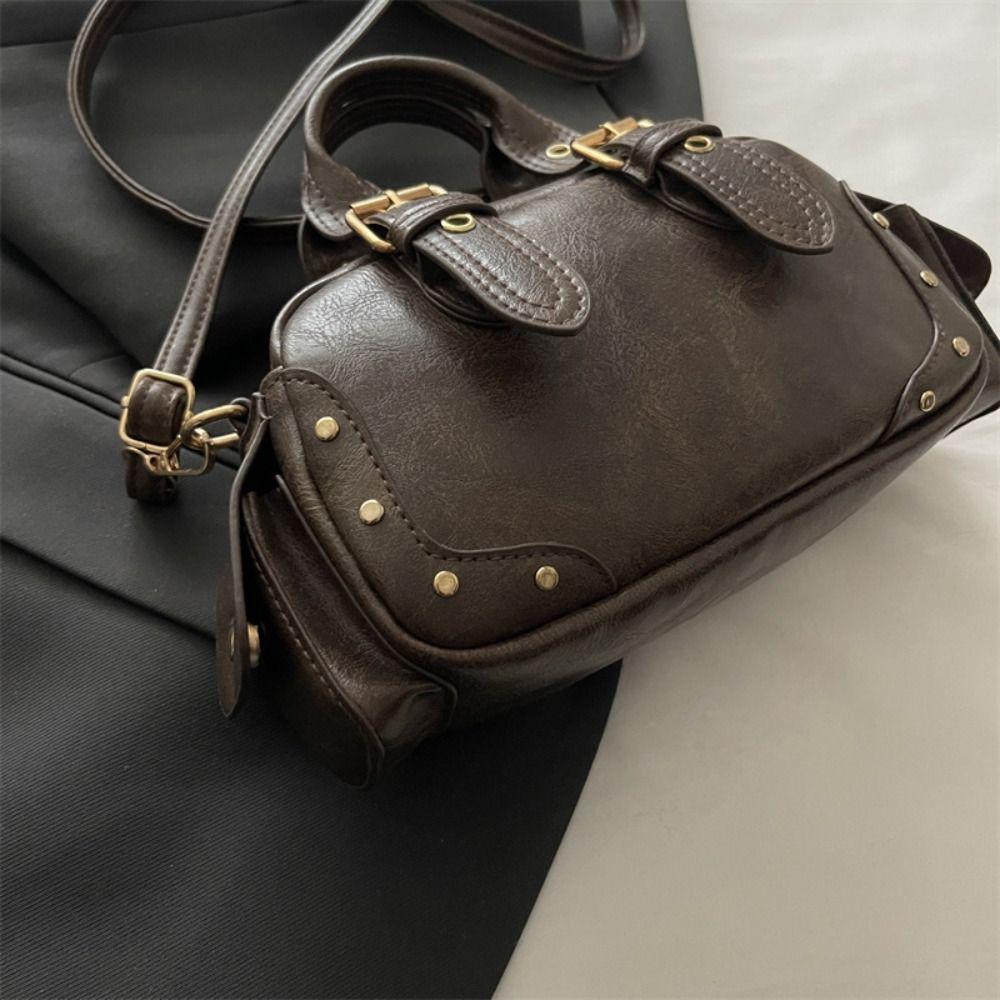 Pu Leather Vintage Underarm Bag Spicy Girl Locomotive Pack Punk Armpit Bag Girls