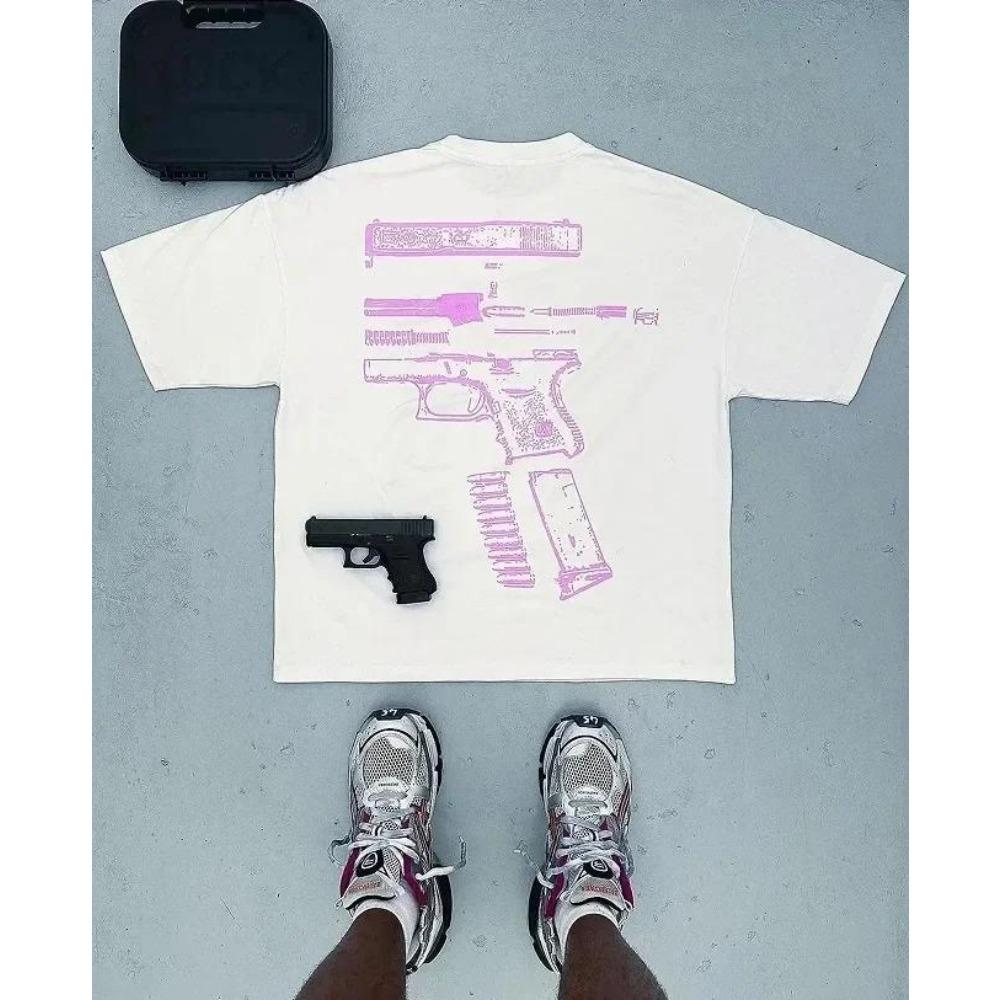 Мужские футболки Y2K Футболка Harajuku Hip Hop с графическим принтом We Trust, круглым вырезом, хлопковая футболка большого размера, готические топы с коротким рукавом