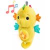 BABY EINSTEIN Veilleuse bébé, Doudou hippocampejaune, réponds au pleurs de bébé, musicale, lumineuse, bruits blanc, attache tétine