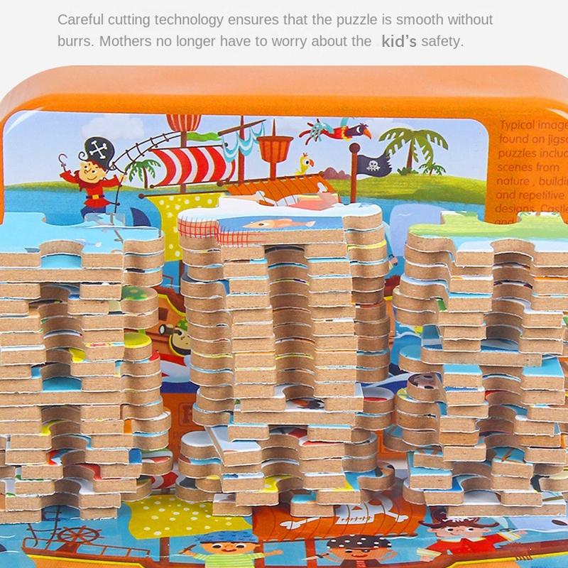 Пазл из 60 деталей, игры Монтессори, мультяшные животные, транспорт, пазлы с динозаврами для детей, развивающие игрушки, детский рождественский подарок
