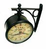 Victoria Station Double Sided Railway Black Powder Coated Clock Functional Clock Home Decor