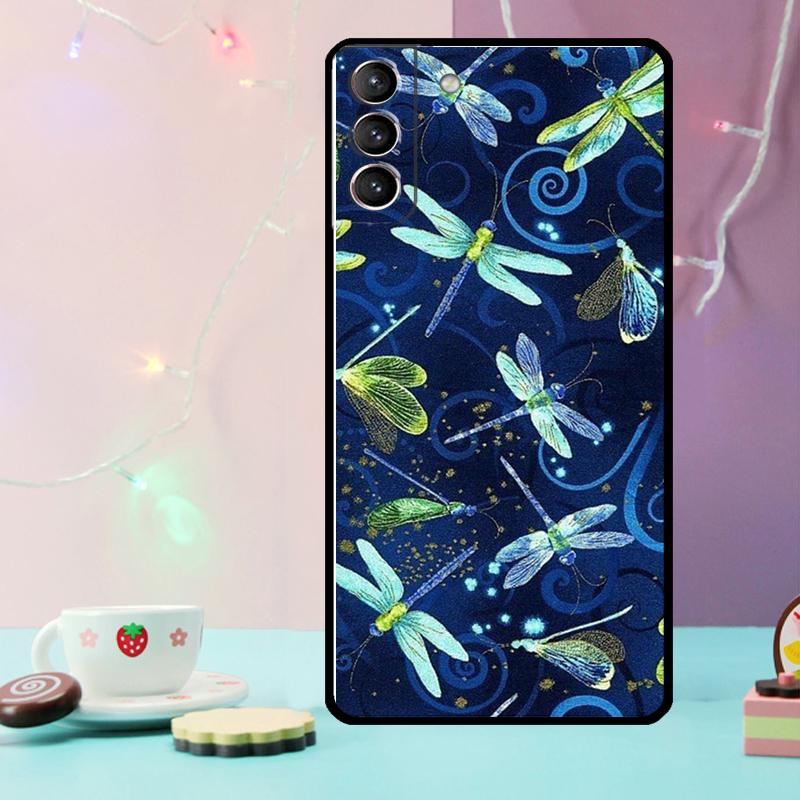Чехол-арт с изображением стрекозы для Samsung Galaxy S23 Ultra S22 S24 Plus Note 10 20 S8 S9 S10 S21 FE S20 FE