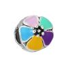 2pcs Colorful Paw Flower Butterfly Beads Rainbow Fit Original Brand Charms Silver Color Bracelets Necklaces Women Diy Jewelry