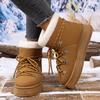 Winter Comfortable Thick Soled Non Slip Women'S Boots Fashionable New Round Toe Suede Sexy Lace Up Buckle Casual Snow Boots