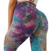 Women Stretch Yoga Leggings Fitness Running Sports Tie-Dye Bubble Hip Lift Pants
