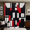 2 шт. HD цифровые черно-бело-красные абстрактные геометрические шторы для украшения дома, стиль, украшение гостиной, спальни, Rodd