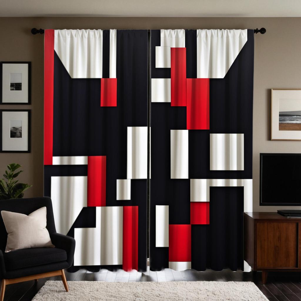 2 шт. HD цифровые черно-бело-красные абстрактные геометрические шторы для украшения дома, стиль, украшение гостиной, спальни, Rodd