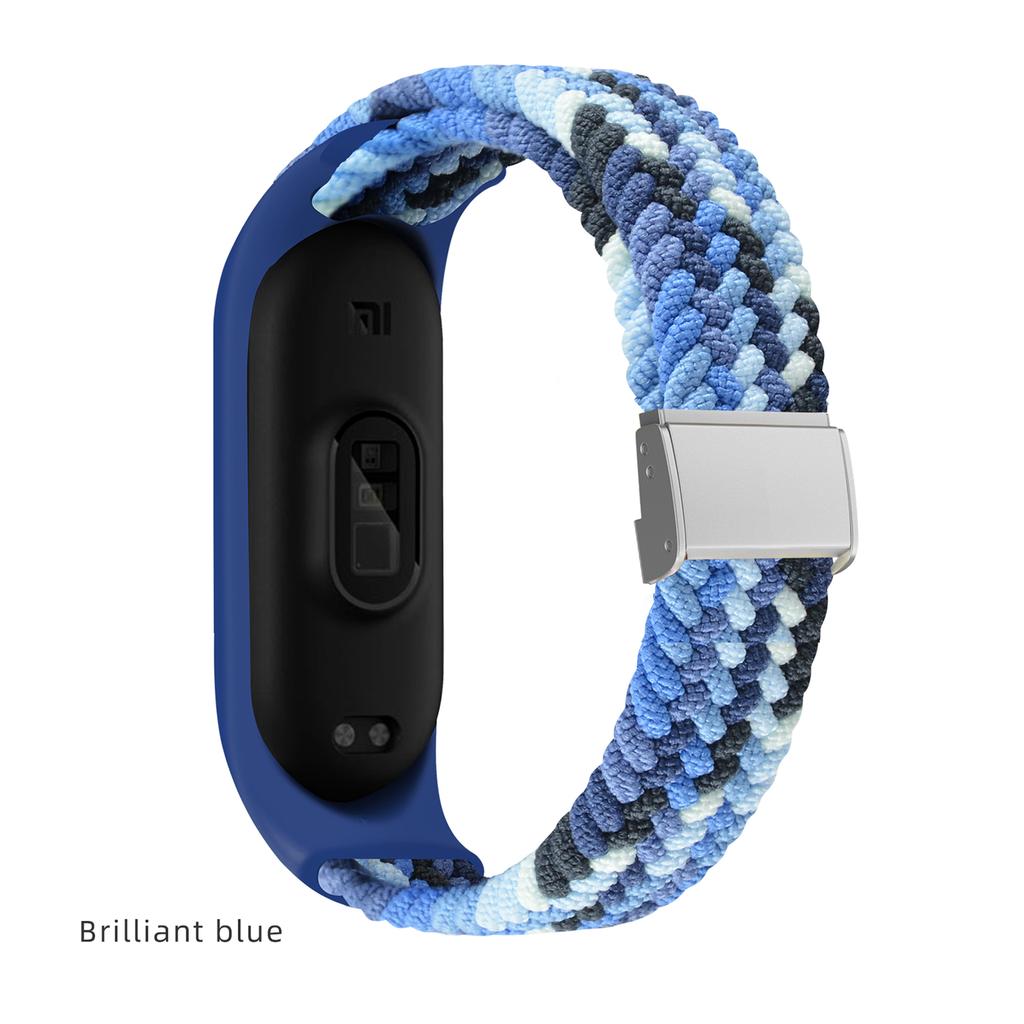 Браслет для Mi band 7 Ремешок Эластичный регулируемый металлический Плетеный нейлон Miband4 miband 5 correa pulseira для xiaomi Mi band 4 3 5 6