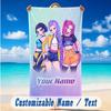 Beach Towel Custom Name Text, Quick Dry Large Towel For Beach HomeKpop Demon Hunters
