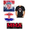 Croatia Croatian Flag Skull Hat MMA Kick Boxing UFC Muay Thai T-Shirt Graphic Retro Vintage 3D Print Men Women Unisex Short Sleeve Round Neck