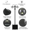 189cm 3-head Solar Lamp Post, Street Light with Planter, Automatic-on, 6 Hour Max Outdoor Ready LED Lighting, Black