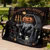 1pc Pumpkin Ghost Throw Blanket Polyester Fiber, Lightweight Flannel, Soft & Warm, All Season Use for Outdoor, Camping