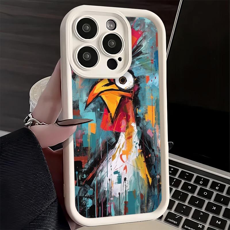 Чехол для телефона iPhone 17 Air 16E 15 16 Pro Max Курица Курица Петух Чехол 14 Plus 13 12 Mini Мягкий Силиконовый Fundas