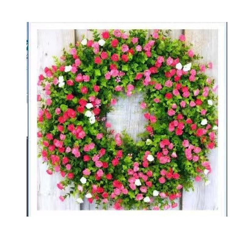 Яркие искусственные цветочные венки разных размеров, идеально подходящие для сезонного украшения