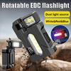 Small LED Flashlight Dual Light Source Keychain Light Ultra Bright USB Rechargeable Work Emergency Walking EDC Flashlight