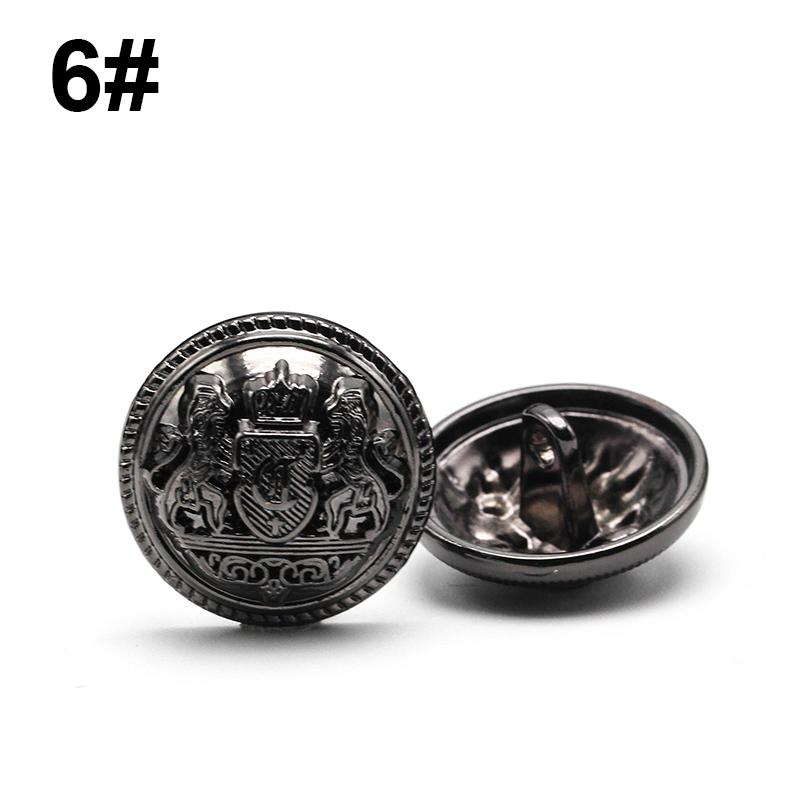 6Pcs 10-28 Mm Golden Gold Metal Buttons Garment Coat Sewing Accessories Buttons For Clothing Crafts Black Point Oil Button
