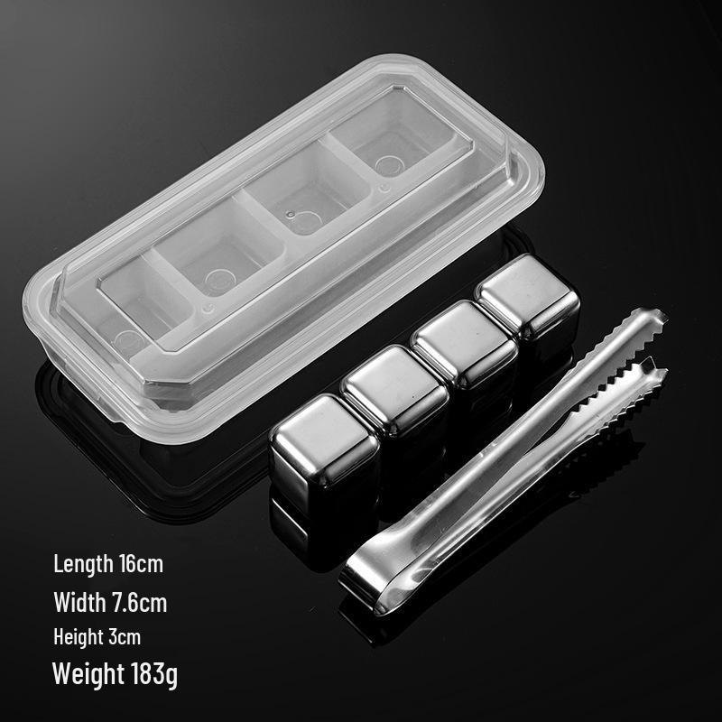 Cross-Border Stainless Steel Ice Cubes and Whiskey Stones Gift Set