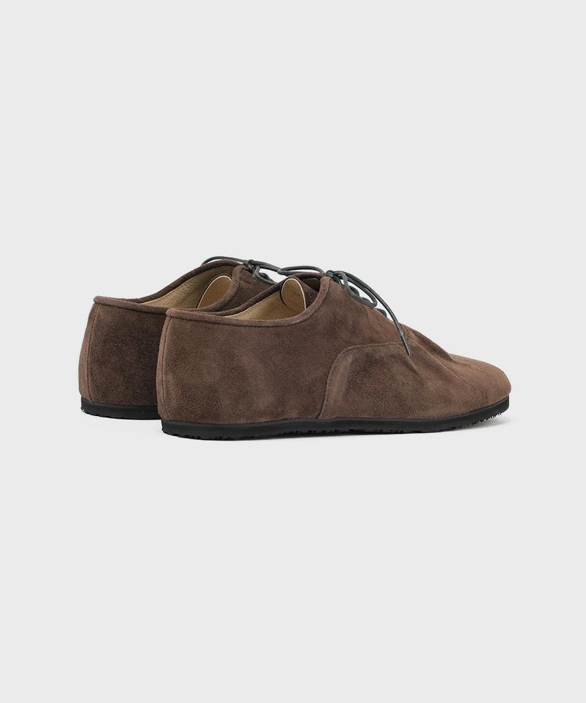 Firenze Atelier [Vibram] Shirring Detail Unisex Casual Derby 8800 [Dark Brown Suede]